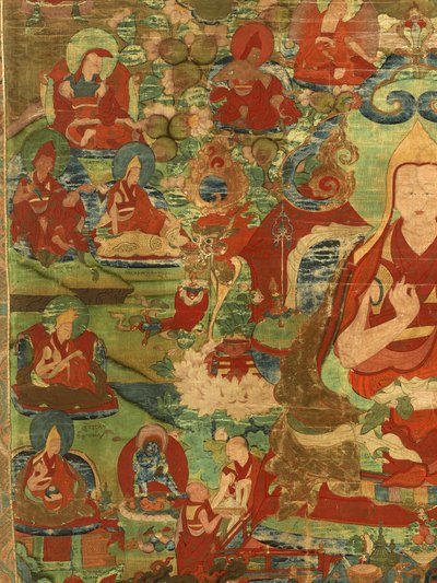 Detail (Third Panchen Lama Losan Penden Yeshe) by Tibetan School